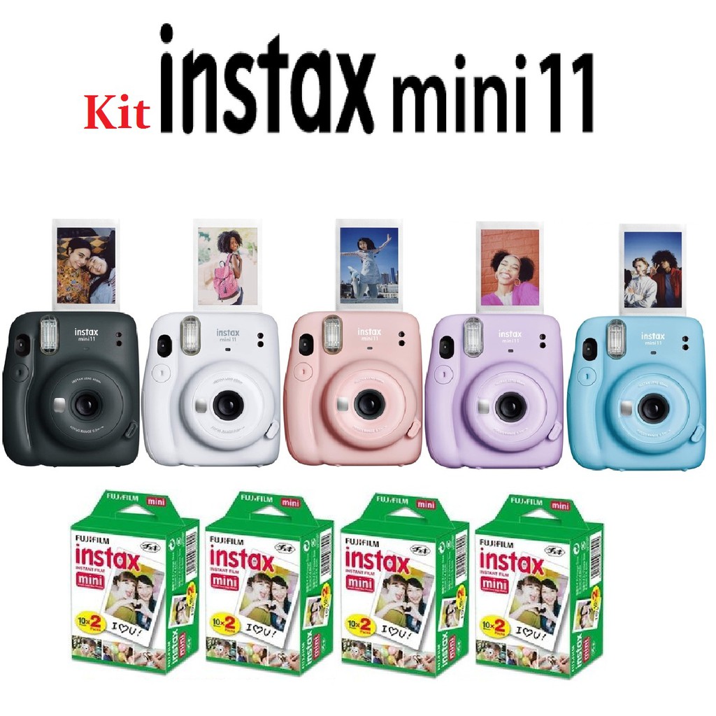 Kit Camera Instax Mini 11 + 20 Filmes polaroid com fotos fujifilm