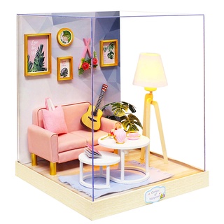 casa em miniatura DIY Doll House - Teashop madeira pequena com móveis em  miniatura, escala 1:24 Mini artesanato feito à mão com movimento musical e  capa à prova poeira, presente para adolescentes