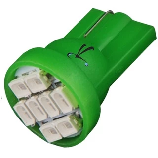 4x Lâmpadas Painel Moto 8 Leds Cores T10 verde 8 leds t10