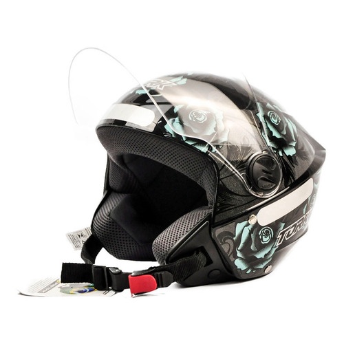 Capacete Aberto Feminino New Liberty 3 Flowers Protork