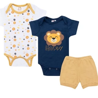 Kit body Bebê 3 peças Roupas de Bebe Conjunto Bebê Verão