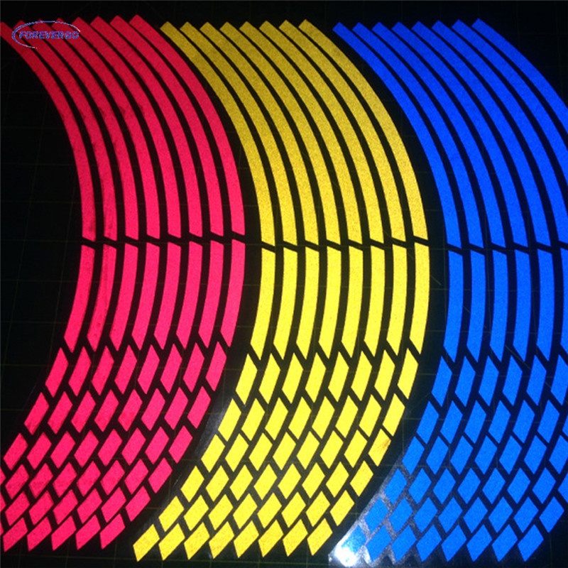 16 Pcs Motocicleta Carro Aro Da Roda 16 Tiras Refletivas 18 