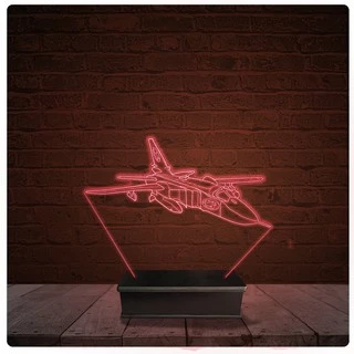 Abajur Luminária Acrílico Led - Jato Guerra Avião 15