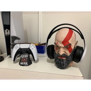 Kit Porta Headset e controle do Kratos - God of War PS4/PS5