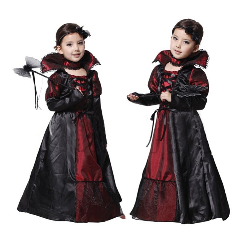 Fantasia Rainha Vampira Infantil Halloween Vestido Festa Top - 7 Artes  BrinQ Fantasias