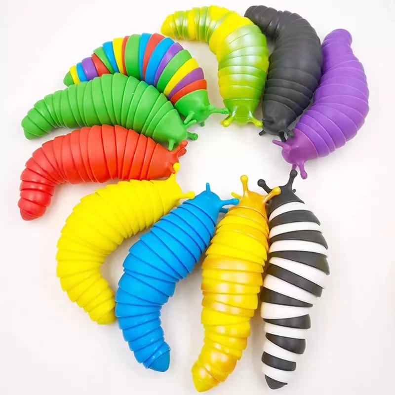Brinquedos Anti Stress E De Alívio Do Estresse Para Adultos E Crianças Tik Tok Apresenta Lagartas De Caracóis Coloridas Brinquedos De Lesma De Ponta De Dedo