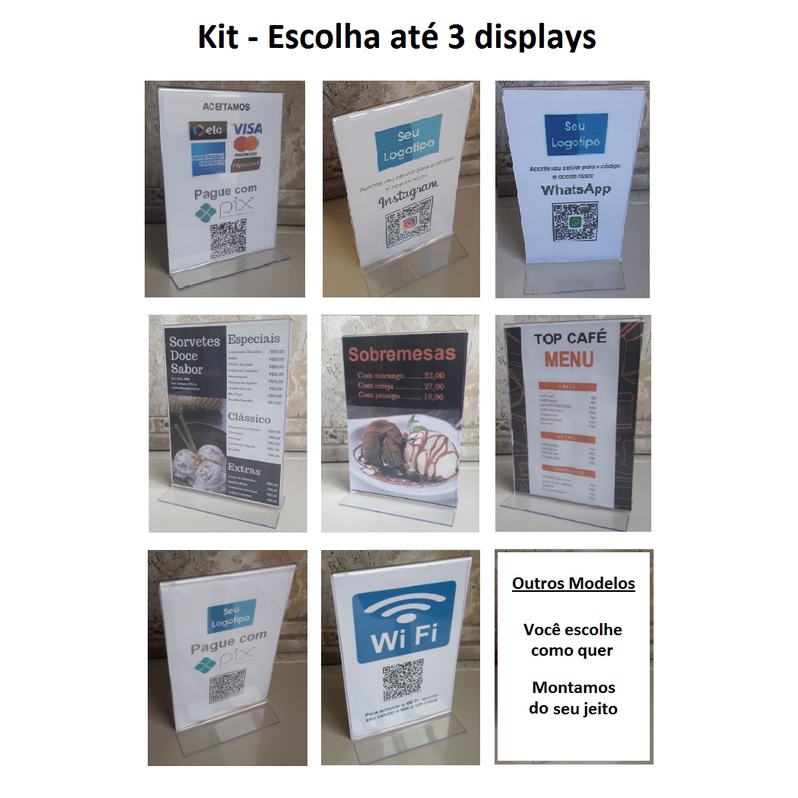 Kit 3 Displays Acrílico - Qr Code | Shopee Brasil