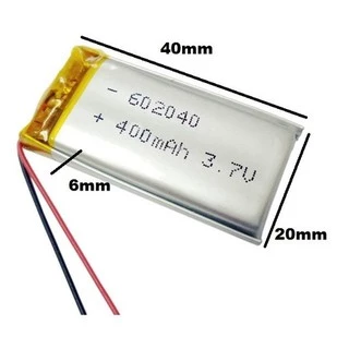 Bateria 3,7v 400mah 6mm X 20mm X 40mm 602040 Ml