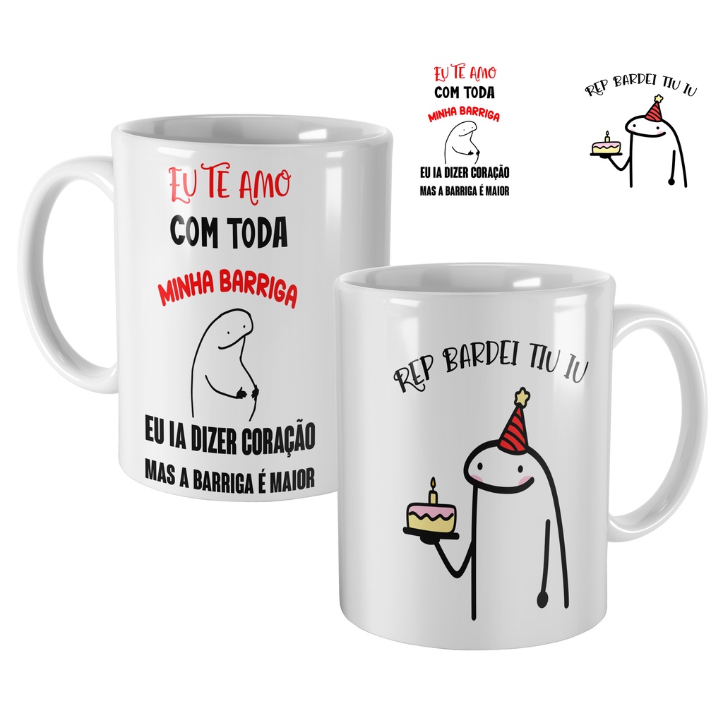 Caneca Flork Meme Rep Bardei Tiu Iu Aniversário Te Amo