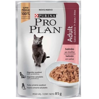 Ração Úmida Pro Plan Salmão ao Molho para Gatos Adultos 85g