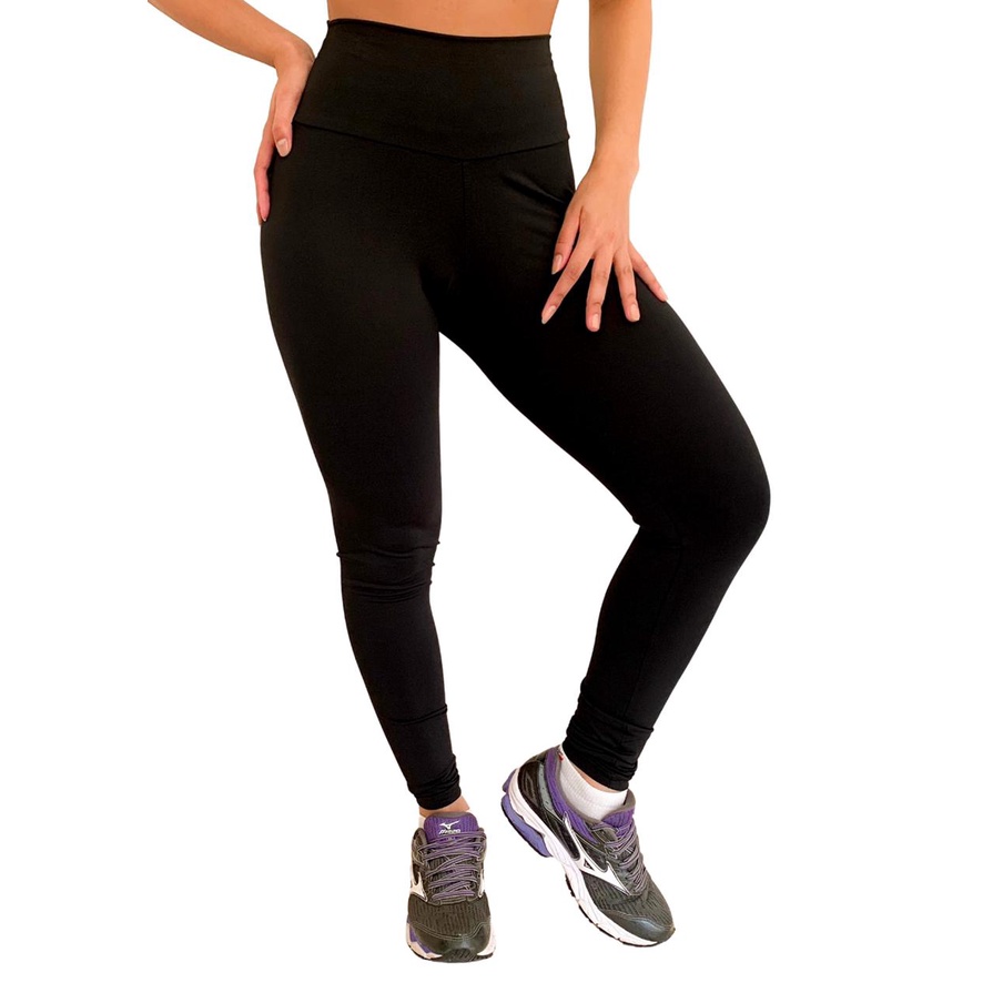 Calça Legging Suplex 4 Estações Cós Alto Liso Fitness Feminino Academia  Preto - Compre Agora
