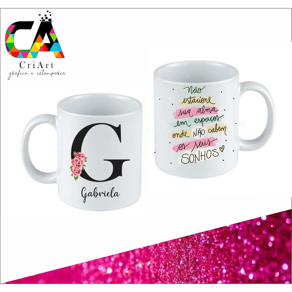 CANECA PERSONALIZADA (LETRA G ) | Shopee Brasil