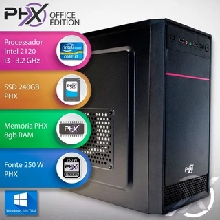 Pc Computador Office Cpu Intel I3 8gb Ram Ssd 240gb com Windows 10 Pro