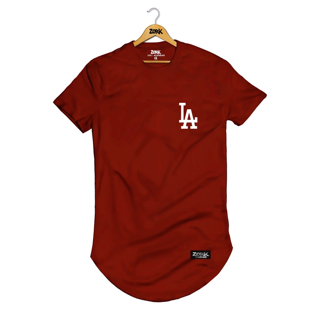 Camisa Camiseta Longline LA Los Angeles Streetwear Blusa Algodão Swag