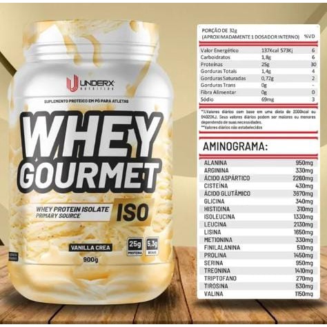 Whey Protein Gourmet Isolado UnderX 900g (whay wey way proteina)