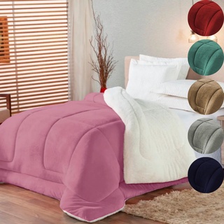 Coberdron De Cama Queen Macio Sherpa DuplaFace