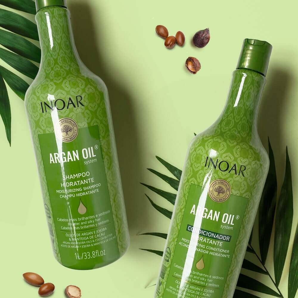 Kit Shampoo e Condicionador Argan Inoar 1 litro cada | Shopee Brasil
