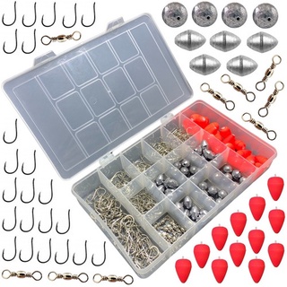 Kit Pesca Pescaria Anzol Chumbo Boia Com Estojo 280 Itens