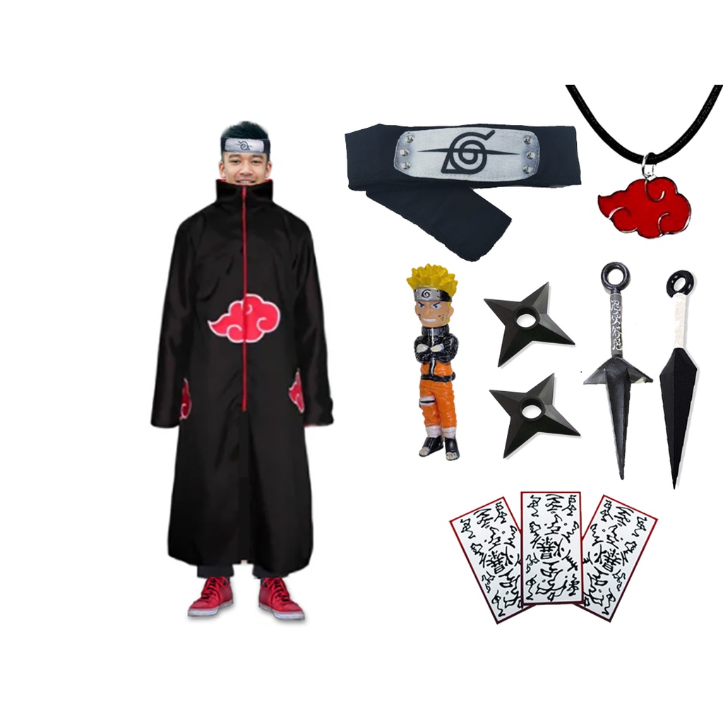 Bandana Akatskuki Nuvem Itachi Colar com Kit Ninja Uchiha em Promoção na  Americanas