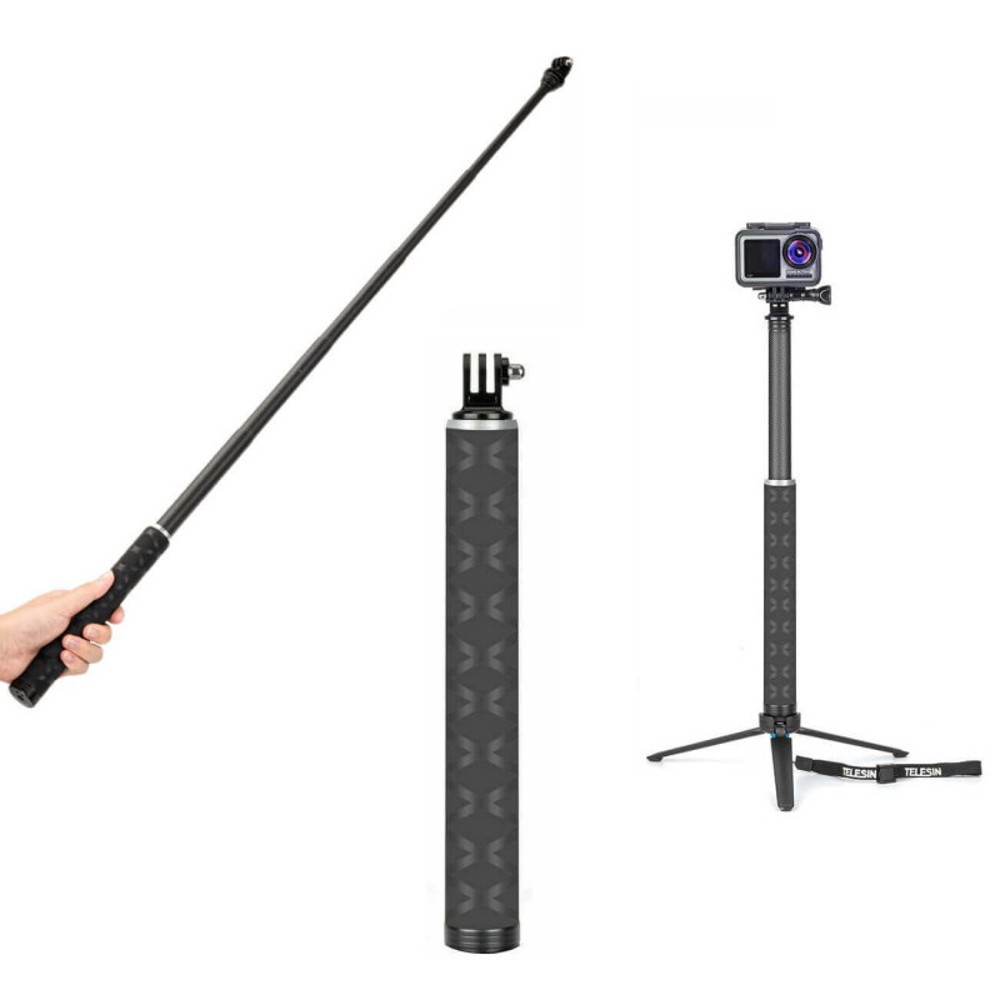 Bastão com Tripe de Selfie para Câmeras GoPro, similares - telesin