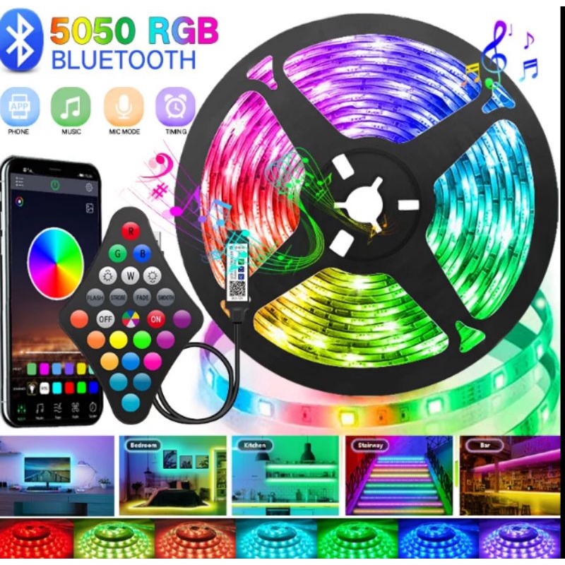 Fita de Led todas as cores RGBWW 5MM/10MM/15MM/20 MM bluetooth música 5050WW leds