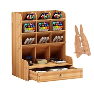 Organizador de Canetas c/ Gaveta + Brinde Suporte de Celular