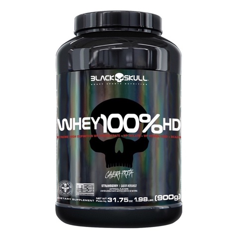 Whey Protein 3W Isolado, Concentrado e Hidrolisado Pote ou Refil 900g – Black Skull – WPC WPI WPH 100% HD
