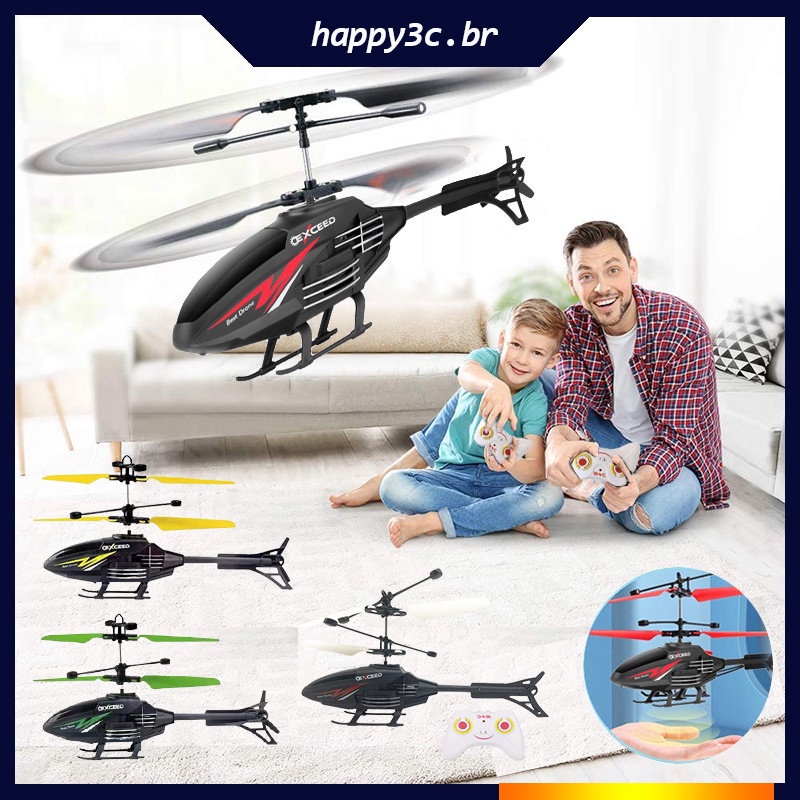 Avião Helicóptero Drone Recarregável Usb Com Controle Remoto no Shoptime