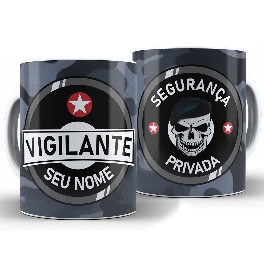 Caneca Vigilante Guarda - Xícara Personalizada 325ML Porcelana Cerâmica