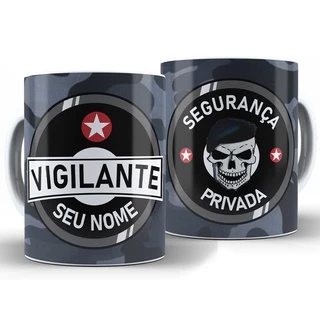 Caneca Vigilante Guarda - Xícara Personalizada 325ML Porcelana Cerâmica