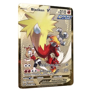 10000ps arceus vmax pokemon cartões de metal espanhol pikachu charizard  vstar dourado limitado crianças presente jogo coleção cartões