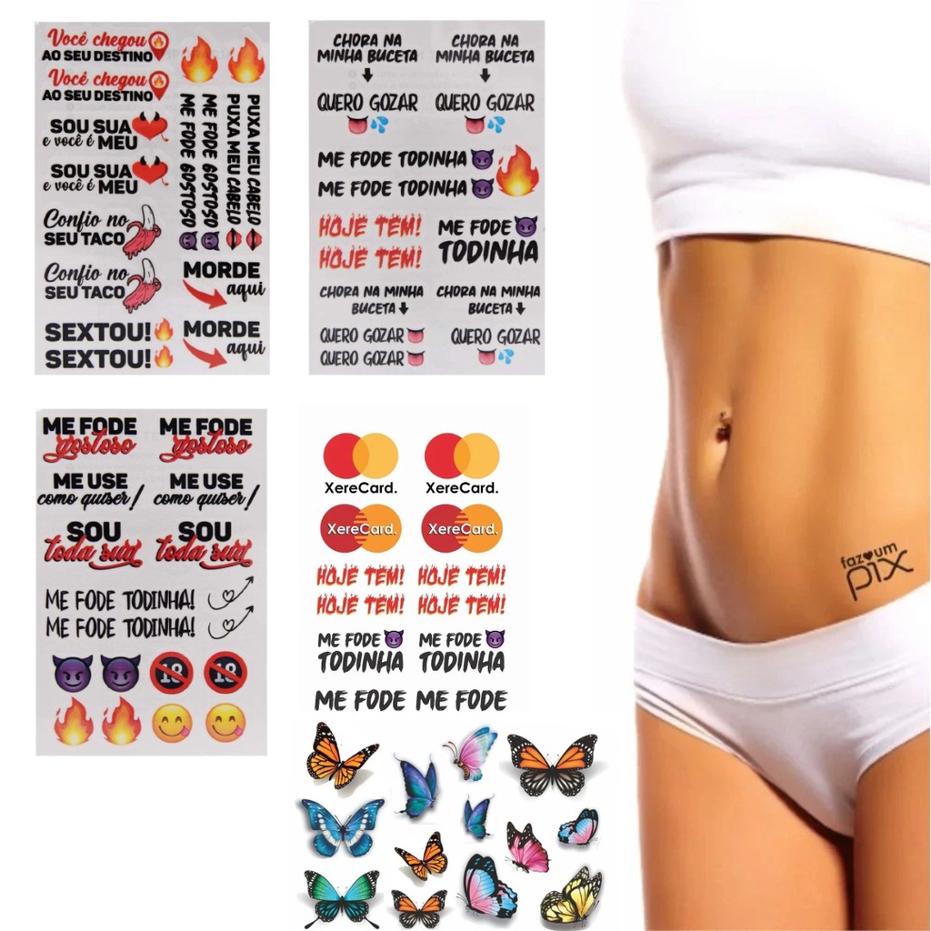 Cartela Tatoo Erótica Sexy - Tatuagem Temporária SEX SHOP | Shopee Brasil