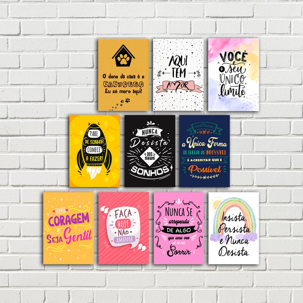 Kit Plaquinhas Decorativas c/ 10 un. - Frases Motivacionais | Shopee Brasil