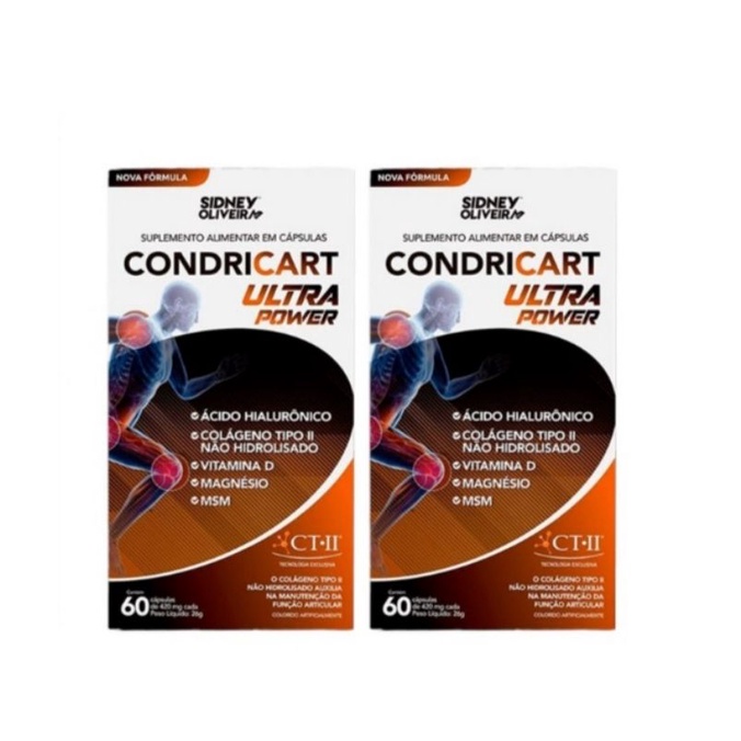 2 CAIXAS CONDRICART ULTRA POWER COLAGENO OSSOS CARTILAGEM MUSCULOS ...