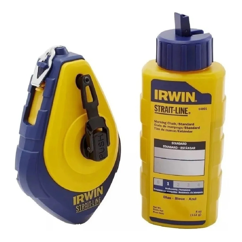 Kit Para Marcação Marcador Giz De Linha 30m Azul/Vermelho 64494 Irwin ...