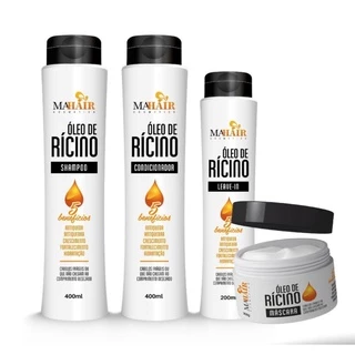 Kit Tratamento Capilar Óleo de Rícino Mahair – 4 itens