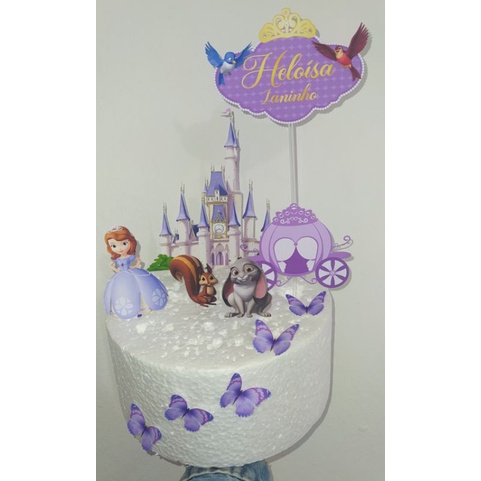 Disney princesa congelado tema bolo decoração anna elsa bolo topper para  crianças meninas chá de bebê