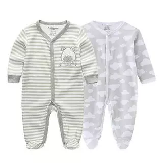 2 Pcs autumn winter long sleeve cartoon 100%Cotton Baby Boy Girl Romper