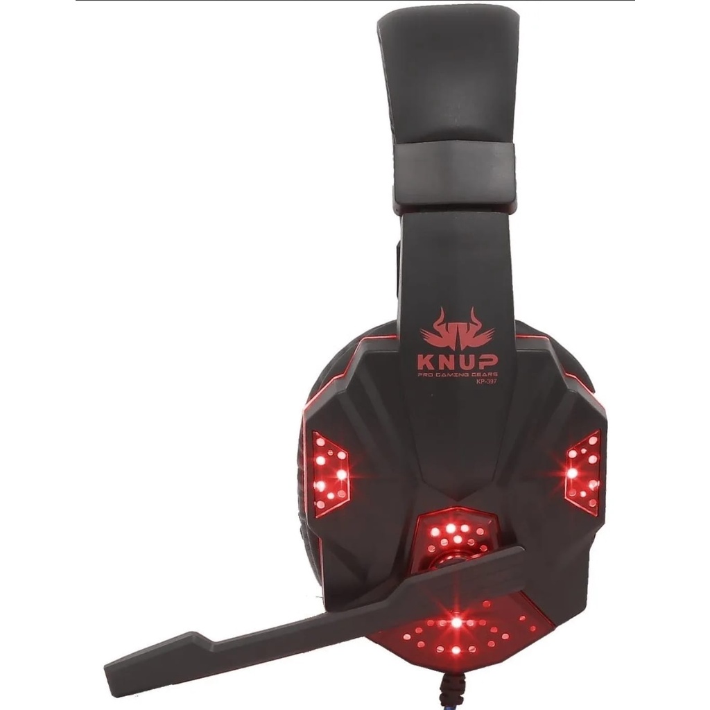 Headset Gamer Knup KP-397 Super Bass- Alimentação do LEd 5vDc USB ...