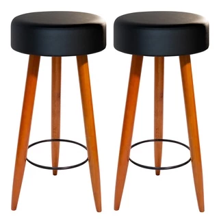 Kit 02 Banquetas Alta 70cm Bancada Gourmet Áustria 70cm Estofada Pés Palito Corano