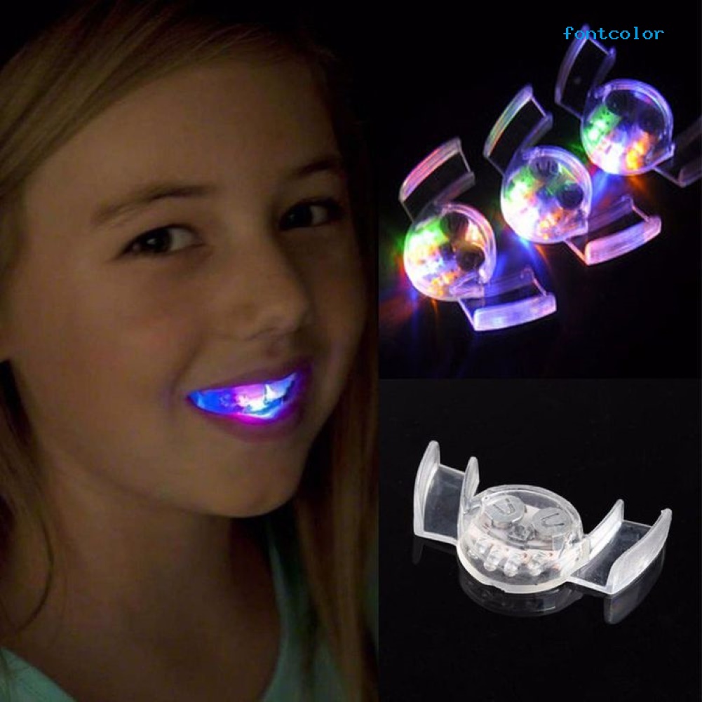 FT 1Pc Funny LED Flashing Tooth Brace Mouth Guard Halloween Trick Toy