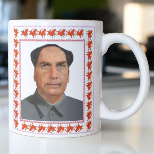 Caneca Porcelana MEME - Bolsotsé - Bolsonaro Bolso Xina