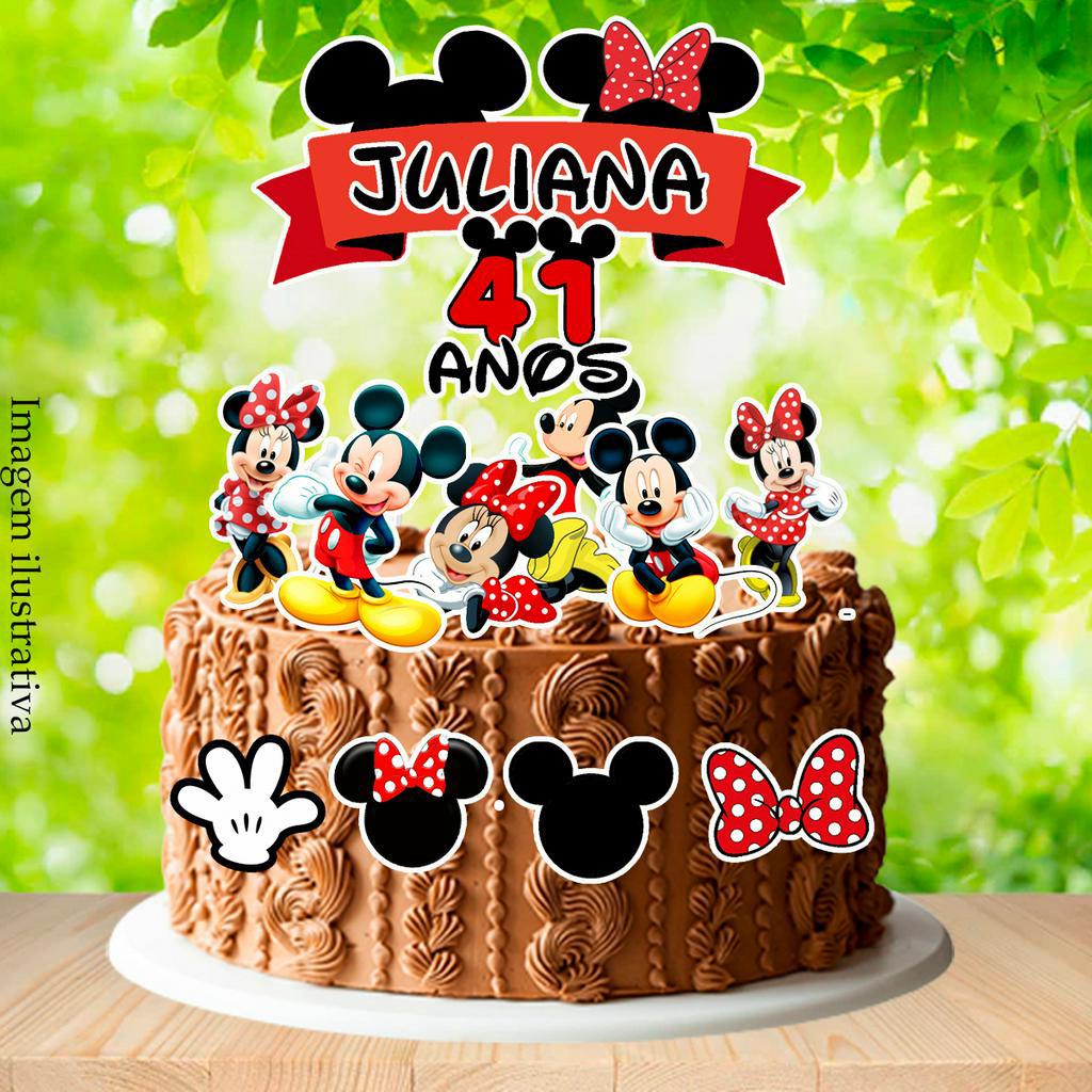 Topo de Bolo Minnie e Mickey Mouse Topper Cake | Shopee Brasil