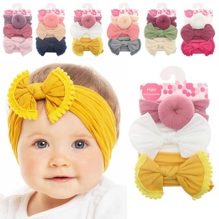 3 Pcs Baby Girl Bowknot Elástico Para Cabelo Faixa De Elástica Acessórios * Newintown