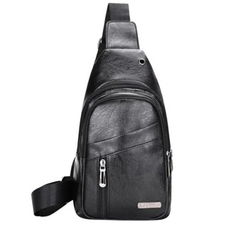 Bolsa de Ombro Masculina Transversal em Couro PU