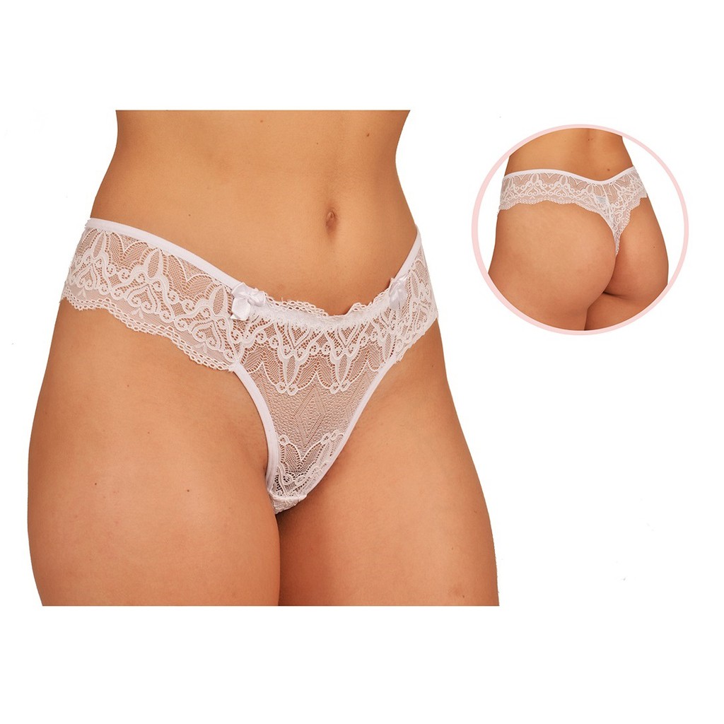 Tanga transparente de renda G-String para mulheres, calcinha sexy