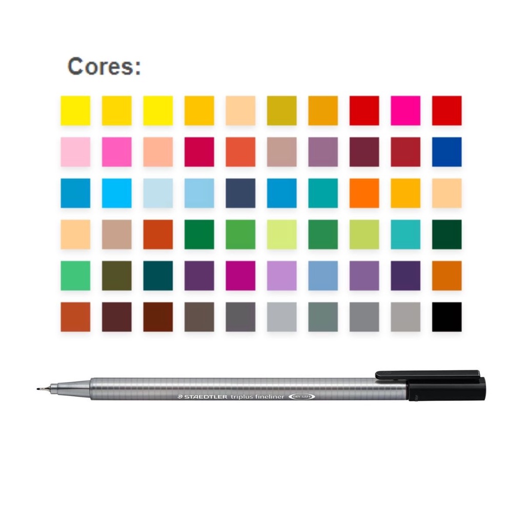 Caneta Fineliner Triplus STAEDTLER Ponta Fina 0.3mm 60 Cores