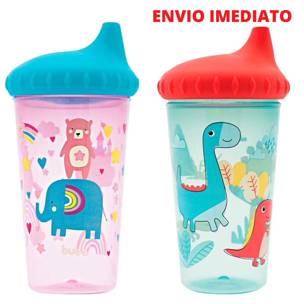 Copo Antivazamento 300ml Infantil Bico Rígido Bebê Alimentação Buba