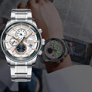 CURREN Multifunction Men Sport Watches Causal Stainless Steel Waterproof 8362X