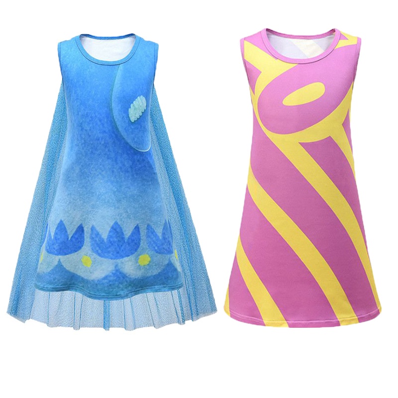 Vestido Fantasia Poppy Trolls + Tiara